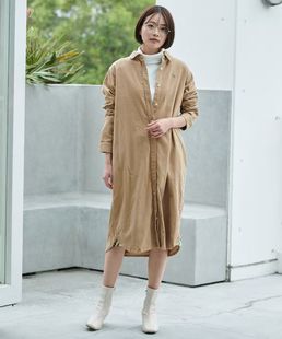 日单潮牌Arnold palmer小雨伞女士全棉灯芯绒连衣裙休闲百搭春秋