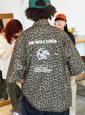 FREAKS STORE x SHE WOLF DINER联名刺绣宽松半袖衬衣 男女款