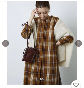 长款 连衣裙格子 store女士重磅加厚全棉绒布长袖 日单潮牌freaks