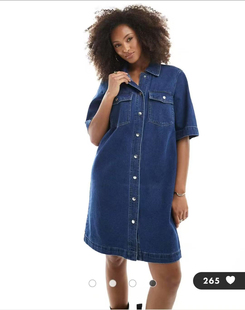 欧美单O家女士春夏季全棉水洗牛仔休闲时尚短袖连衣裙官网80美元