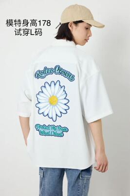 日单潮牌Rodeo Crown rcwb春夏季翻领短袖衬衣宽松休闲印花刺绣