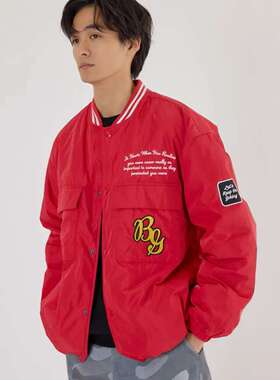 日单潮牌RODEO CROWNS rcwb刺绣徽章字母夹克薄棉服男女同款廓形