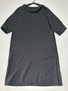 外贸出口日单女士麻混纺圆领短袖 女人味 连衣裙春夏秋三季