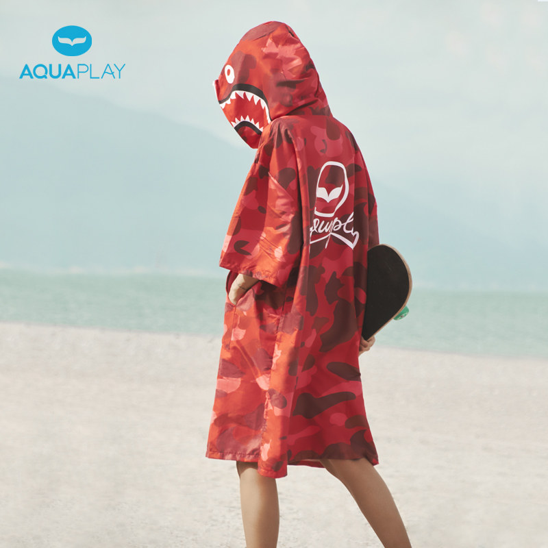 AquaPlay冬季红色潜水斗篷浴袍冲浪冬训游泳浴巾成人专用外套,运动/瑜伽/健身/球迷用品,浴巾/吸水巾,淘宝优惠券,粉丝福利购,淘宝优惠卷