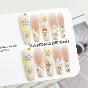 【Yuki穿戴甲】星星渐变简约美甲女生敲爱系列假指甲贴片可拆卸