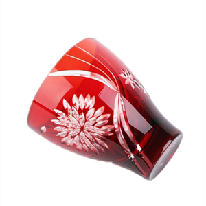 套色日式晶质玻璃杯刻花威士忌杯洋酒杯烈酒杯冰水杯创意鸡尾酒杯