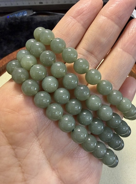 原创设计天然和田玉切末蓝卡8手串编号1293多样性发货