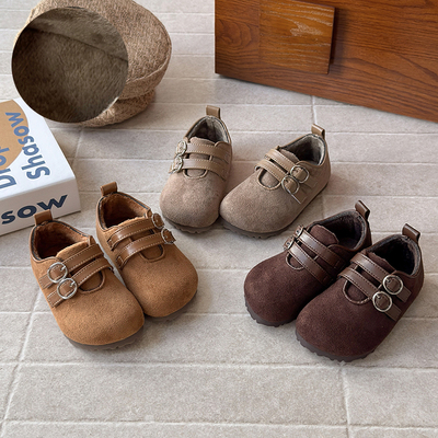 秋冬季男女童加绒勃肯鞋