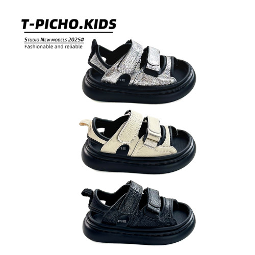 儿童头层牛皮凉鞋2026年夏季新款男童百搭鞋子韩版女童厚底沙滩鞋