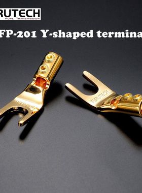 日本古河FURUTECH FP-201喇叭线Y插G/R镀金镀铑Y叉 音箱线插头