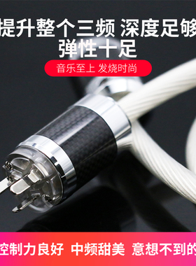 荷兰进口7NOCC单晶银 发烧级音响功放胆机hifi国标美标电源升级线