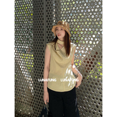 LUNAFUNG冯下文黄色荡领无袖 风宽松上衣背心穿搭小衫 衬衫 女春工装