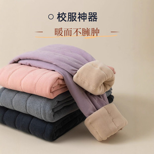 新款儿童保暖棉裤冬季男女童加厚校服神器中大童内穿加棉打底裤子