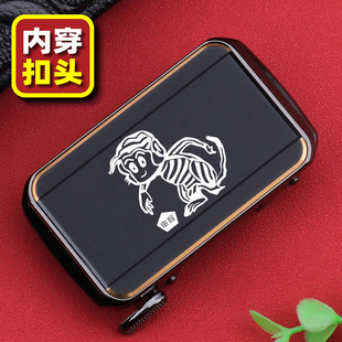 生肖猴内穿皮带扣男士2026新款自动扣个性中年定制腰带扣休闲百搭