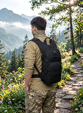大容量双肩包迷彩户外骑行包水袋包登山军迷越野水袋战术双肩背包