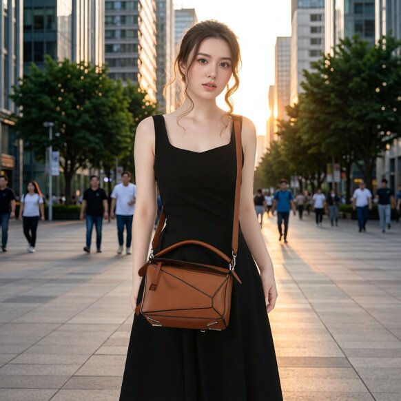 奚某瑶同款几何包拼接女包斜挎手提大包枕头包网红同款潮流单肩包