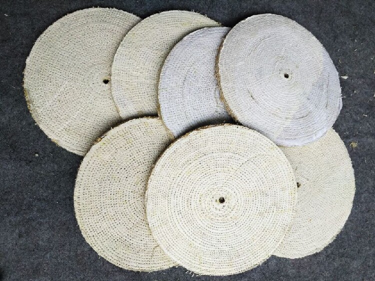 白布麻轮 不锈钢抛光轮 4寸 6寸纯棉布油麻轮 抛光麻布轮，厚13MM