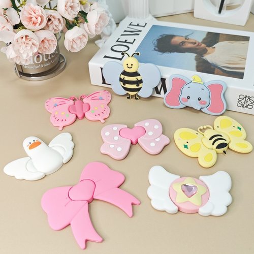 立体硅胶手机支架桌面立体支架小飞象蝴蝶懒人气折叠数码手机配件