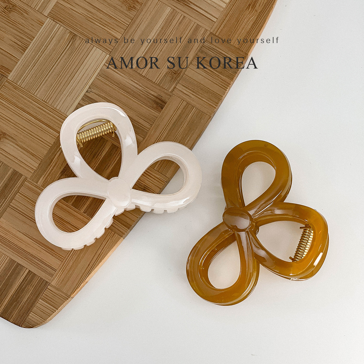 AMOR SU KOREA 高级感气质早秋抓夹女2025新款简约百搭后脑勺盘发