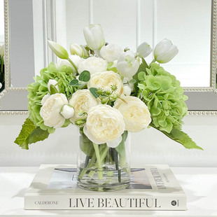 花团锦簇仿真花手感保湿桌面绿植盆栽商务高级桌花餐桌装饰品摆件