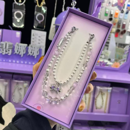 正品PYNANA翡娜娜手机链手腕挂链手机壳配件时尚珠宝穿搭挂绳专柜