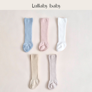 3不勒腿 lullabybaby婴儿袜子宝宝长筒袜男女童袜新生儿过膝袜0