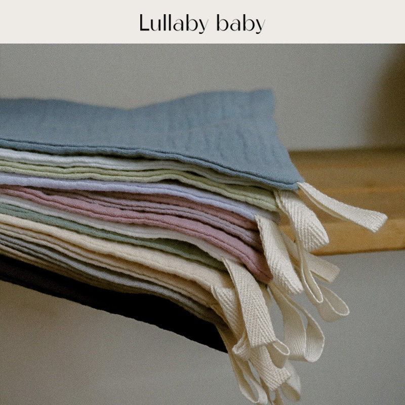 lullabybaby婴儿纯棉四层纱布小方巾新生儿宝宝喂奶口水巾拍嗝巾