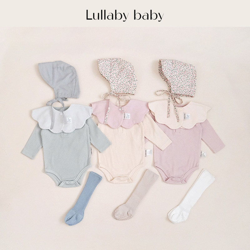 lullabybaby婴儿包屁衣长袖套装新生儿连体衣宝宝爬服婴幼儿哈衣