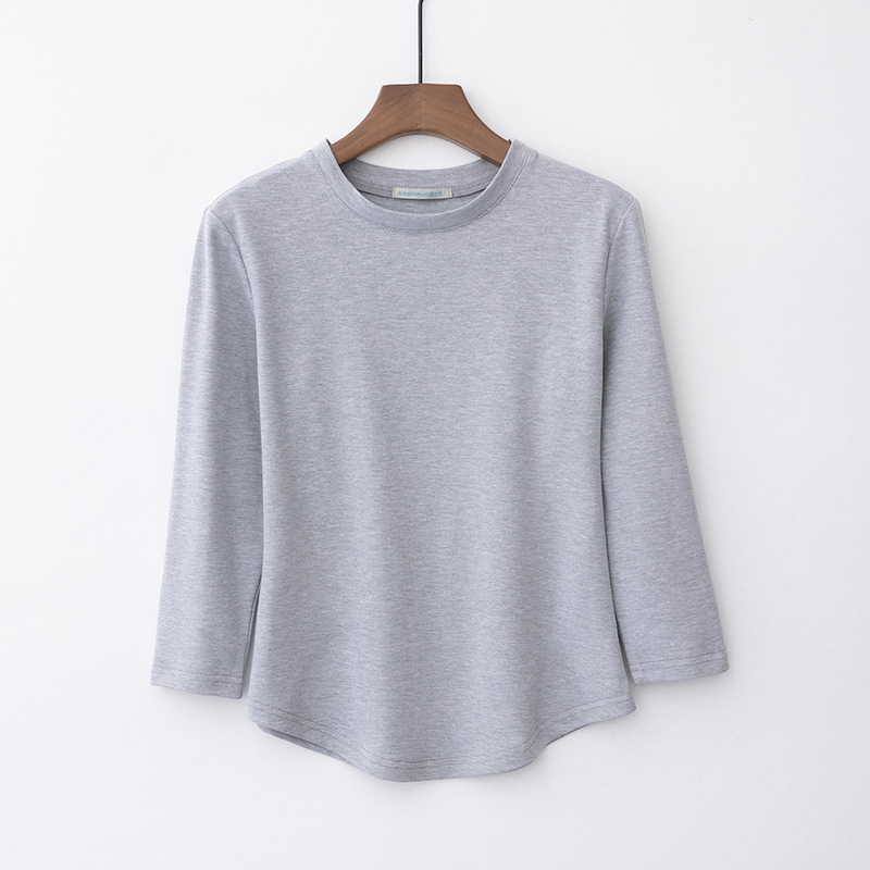 七分袖燕尾圆摆夏装精梳棉女装T