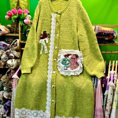 到脚踝/羊毛针织外套/加长款