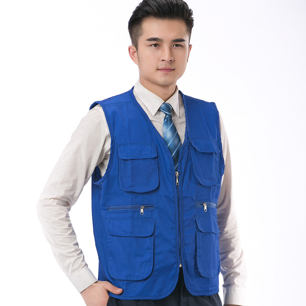 多口袋马甲印字记者活动宣传背心定制logo菜市场超市工作服定做