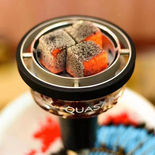 玻璃烟锅法兰西QUASAR BOWL阿拉伯水烟免锡纸碳隔锅硅胶烟碗正品
