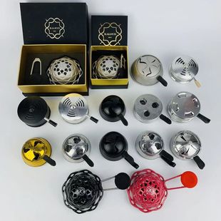 阿拉伯水烟 免锡纸防风碳罩 酒吧金属聚热碳锅 玻璃硅胶锅配件