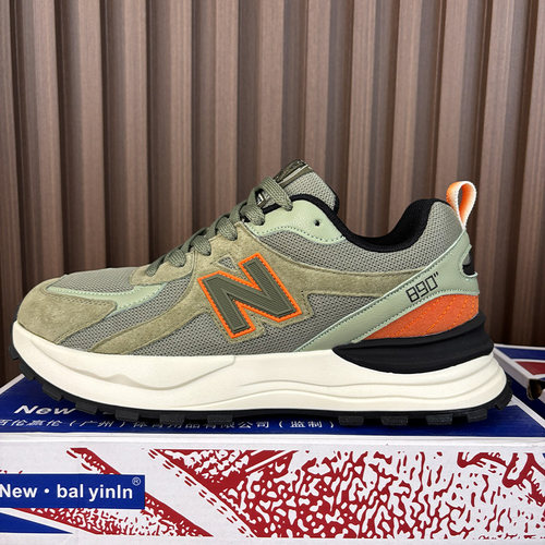 890真皮网透气运动休闲鞋