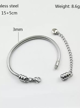 潘家系DIY蛇骨串穿链金属不锈钢防水不退色手工随意搭配饰品手链