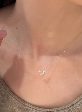 爆闪 mini 爱心锁骨链女 2026 新爆款高级感精致小巧百搭颈链配饰