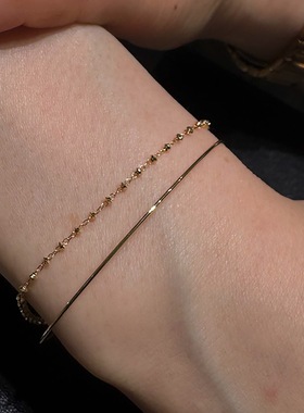 2026春夏金色极细双层叠戴手链