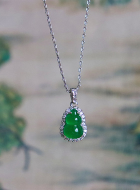 新中式轻奢个性绿色锆石葫芦项链女时尚百搭高级感简约小众锁骨链