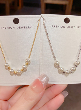 小众时尚温柔百搭珍珠锁骨链女气质个性简约独特设计感项链批发