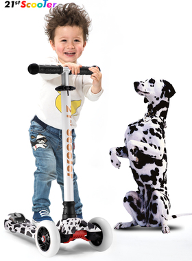 21st scooter儿童滑板车涂鸦款三轮3轮宝宝滑行车踏板车2-3-4-6岁
