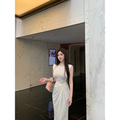 SWAN司凰轻奢 软软甜甜 打扭收腰包臀裙女无袖 THE 修身 针织连衣裙