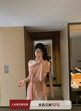 【现货9折】THE SWAN司凰轻 仙气飘带荷叶雪纺衫轻盈柔软无袖上衣