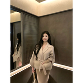 THE 羊毛100狐狸口袋双面呢短外套女冬季 SWAN司凰轻奢 京都有约