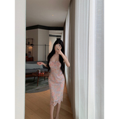 现货7折 THE SWAN司凰轻奢 修身 气质中长裙女蕾丝吊带连衣裙