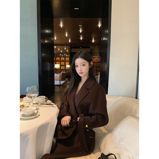 THE 典藏中古 很是高级 100全羊毛大衣毛呢冬外套女 SWAN司凰轻奢