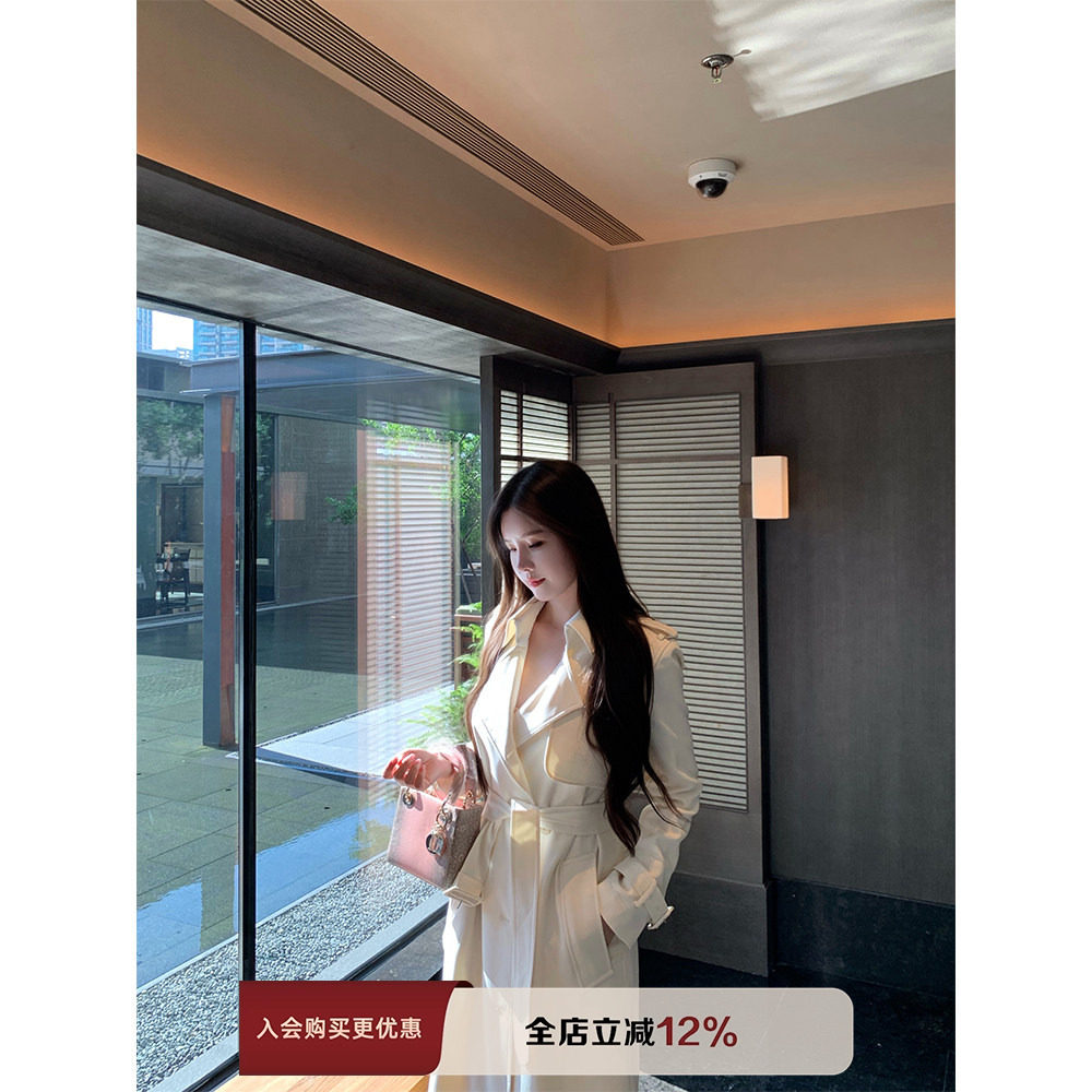 THE SWAN司凰轻奢 Classic老钱小修身大衣女垂感百搭气质外套风衣,女装/女士精品,风衣,淘宝优惠券,粉丝福利购,淘宝优惠卷