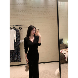 占据整个冬天 SWAN司凰轻奢 THE 蕾丝花边针织连衣裙 现货8折