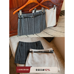 THE SWAN司凰轻奢 本期zui爱搭配 50羊毛呢百搭条纹短裤裙/长半裙