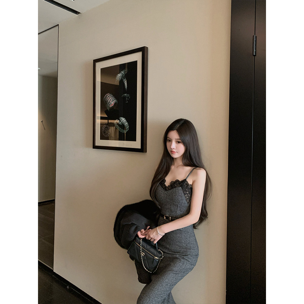 THE SWAN司凰轻奢 高智姐姐 蕾丝羊毛吊带修身上衣/包臀半身裙女,女装/女士精品,时尚套装,淘宝优惠券,粉丝福利购,淘宝优惠卷