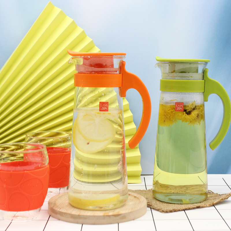 纯色乐扣水杯耐热玻璃冷水壶